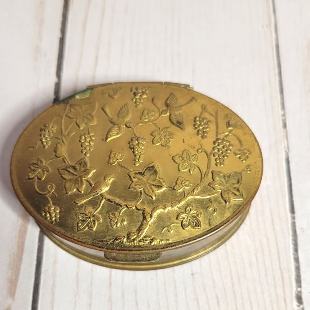 Volupte USA vintage 1930 to 1940 Brass pill box with Mirror